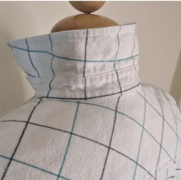 J. Crew 1/4 zip flannel plaid over  sized shirt - Picture 6 of 10